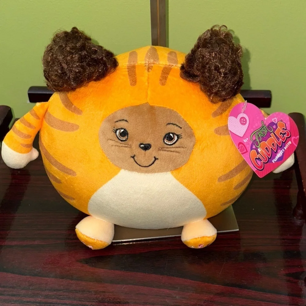🆕 Fresh Cuddles Purrfect Kitty Orange and White Plush Doll